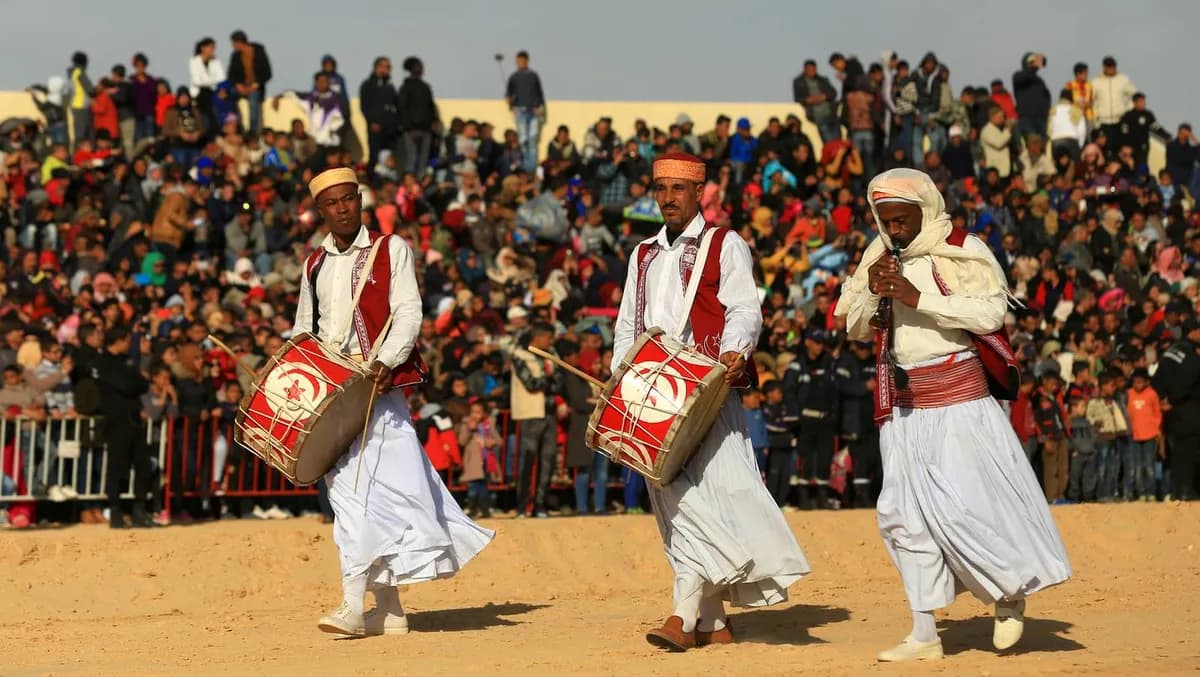 Vue aérienne du Festival du Sahara de Douz