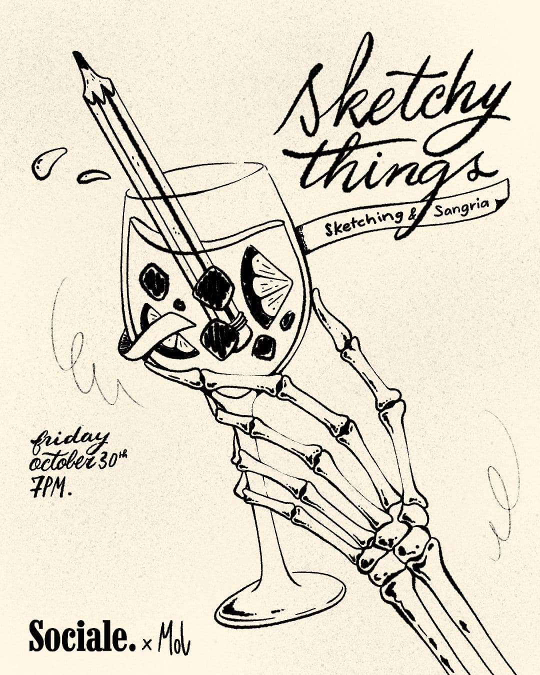 Sketchy Things : Sangria & Sketching with @molka.brk
