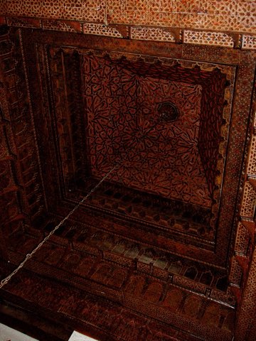 Carved cedar ceiling